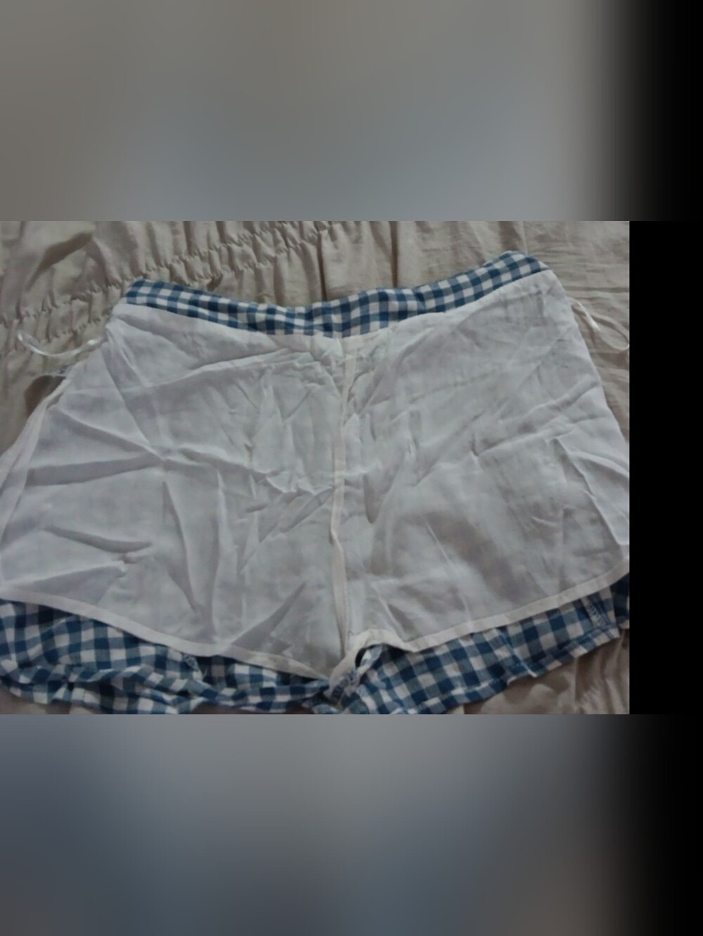 Olivaceous blue gingham ruffle shorts❤️ 3 X $15 ❤️ - Picture 4 of 5